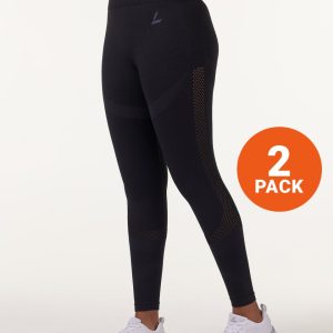 LEVITY Eclipse Mesh Seamless Tights Blue Ink Marl 2-PACK