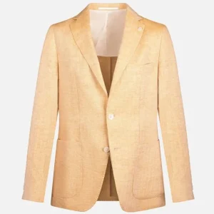 Danielle slim yellow linen jacket