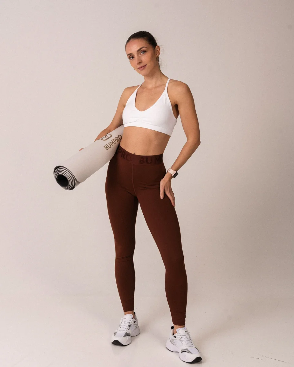 Bumpro Beam Clean Mini Bra White + Lively tights Brown SET - Image 2