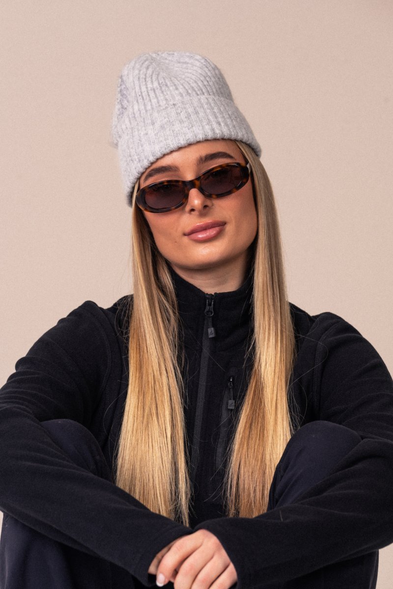 LEVITY Rib Knitted Beanie Grey Marl – One Size