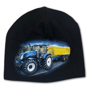Trikotlue blå traktor