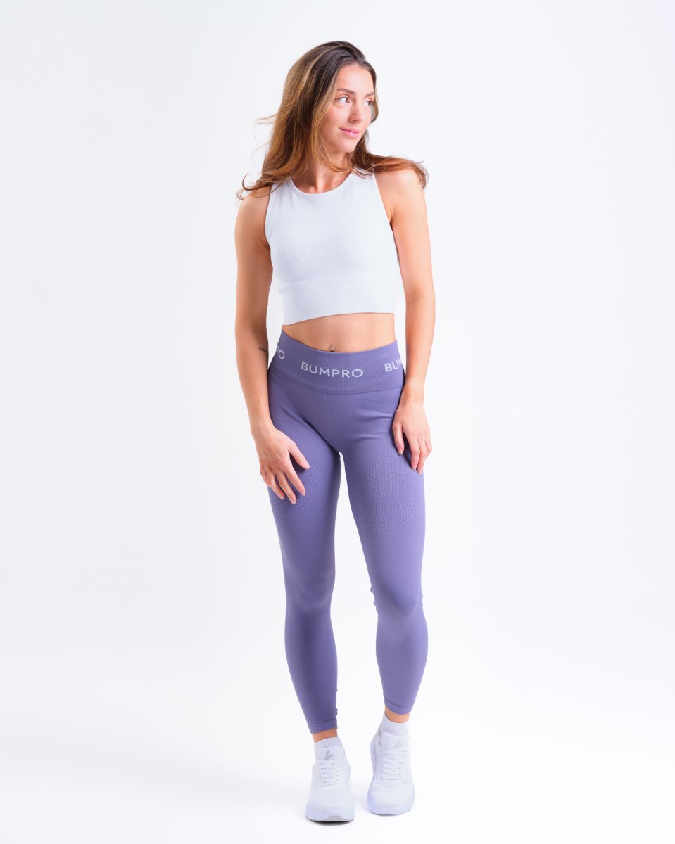 Bumpro Perfect Rib Racer Tank White + Beam Logo Tights Lilac SETT - Image 3